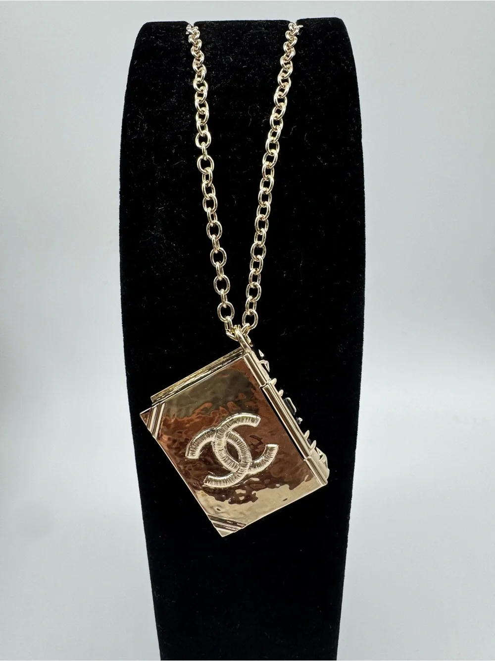 CHANEL Gold-Tone Book Locket Necklace